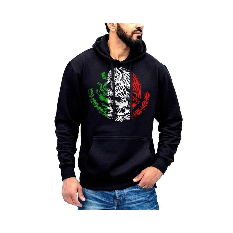 Mexico Mexican Eagle Hoodie- Sueter Con Capucha Con El Aguila De Mexico Cotton Fabric T-Shirts, Sweatshirt | CiraTrend.com