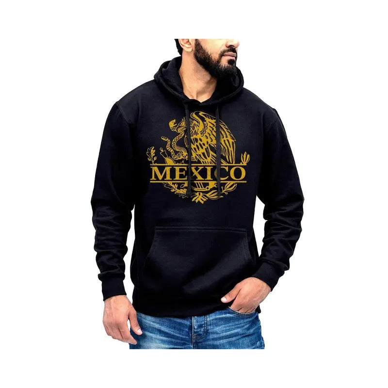 Mexico Mexico Eagle Emblem Hoodie Sweatshirt Cotton Fabric T-Shirts | CiraTrend.com