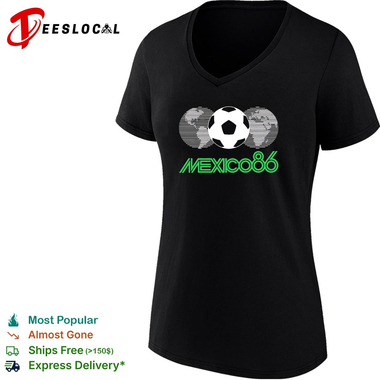 Mexico Soccer 86 Earth shape shirt