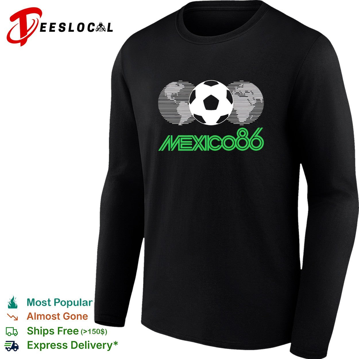 Mexico Soccer 86 Earth shape shirt