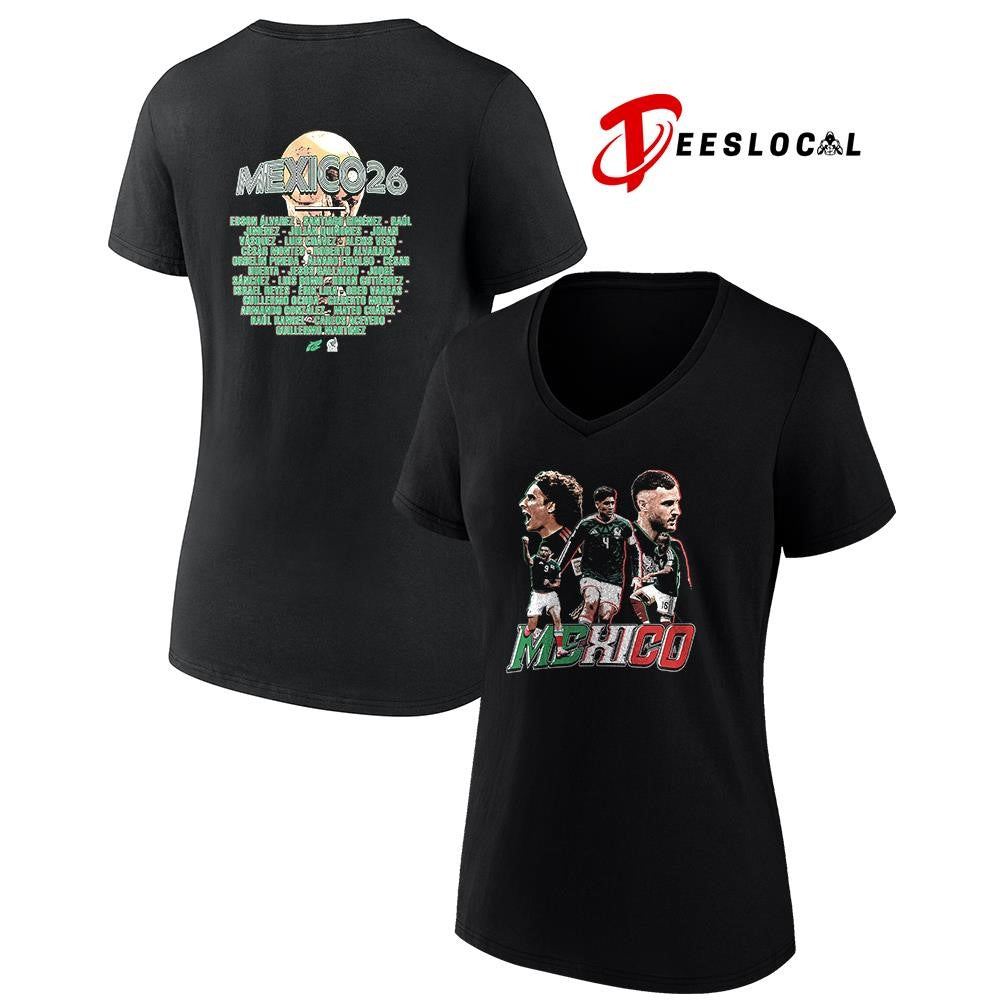Mexico World Cup name roster graphic shirt