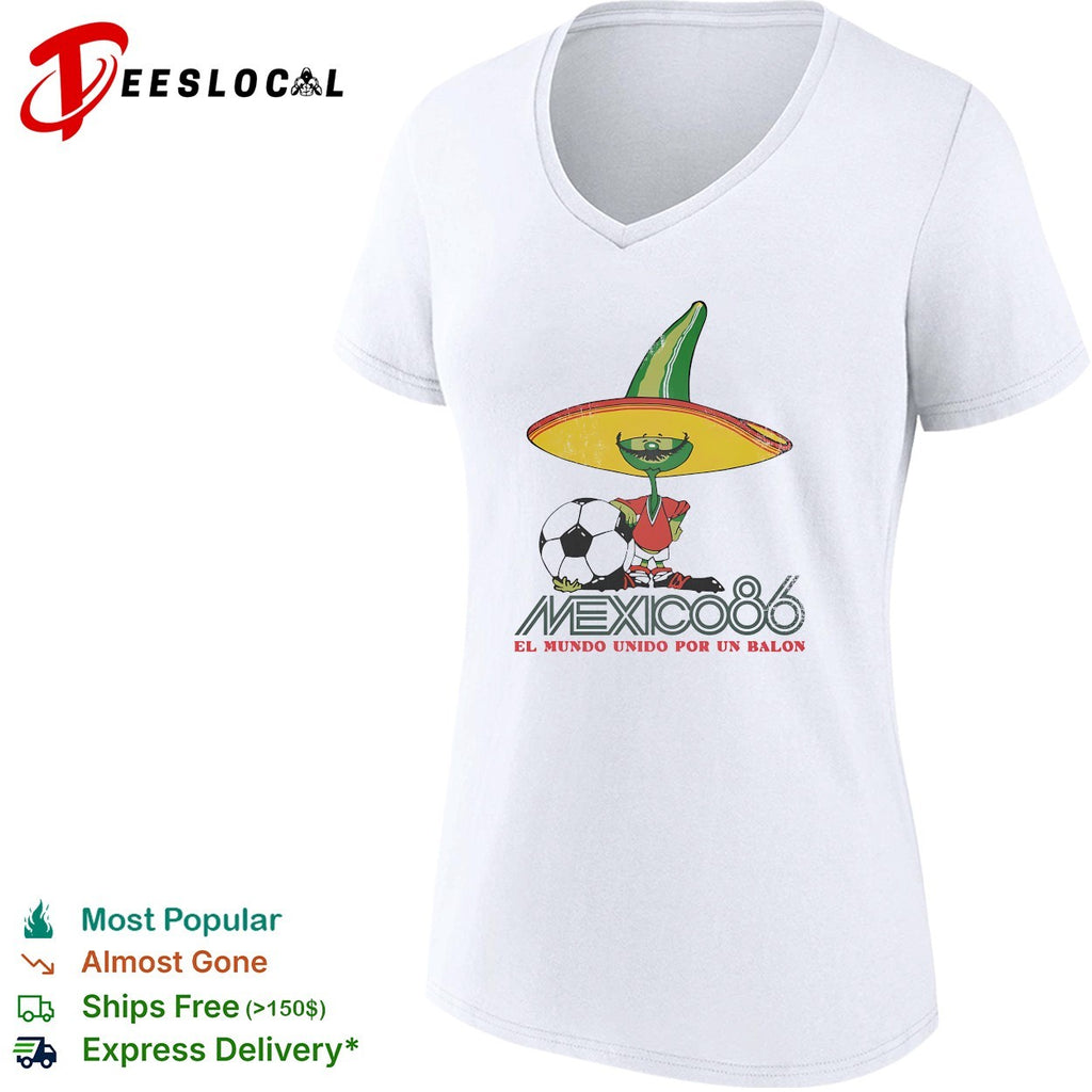 Mexico el mundo unido por un balon sombrero mascot 86 shirt