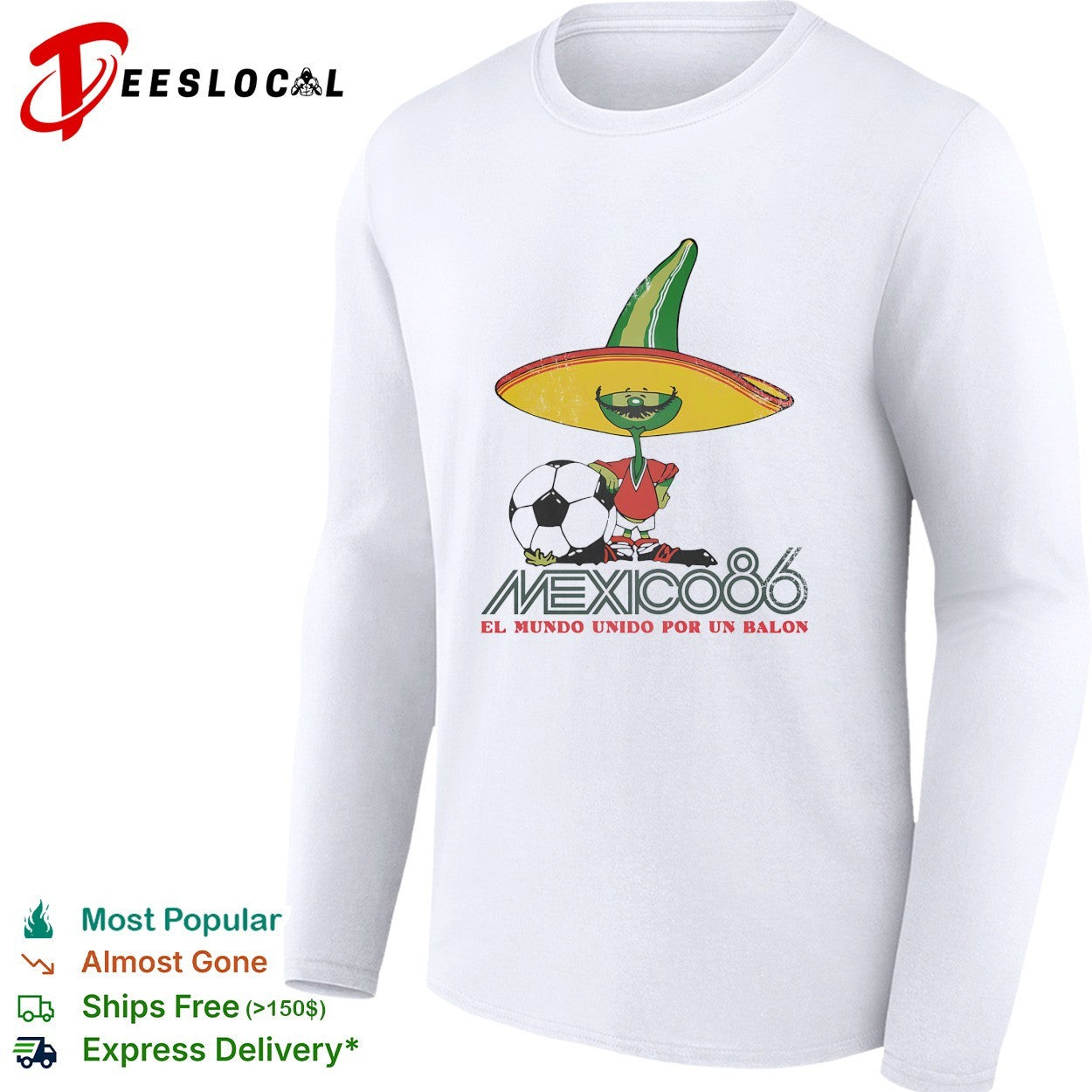 Mexico el mundo unido por un balon sombrero mascot 86 shirt