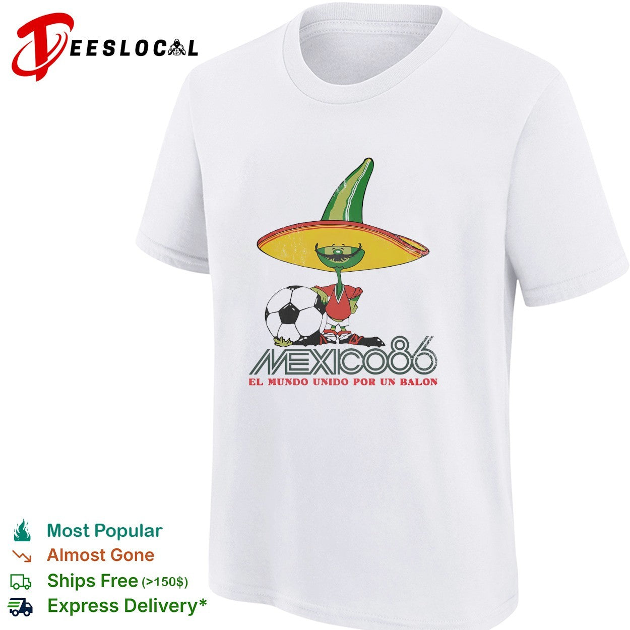 Mexico el mundo unido por un balon sombrero mascot 86 shirt