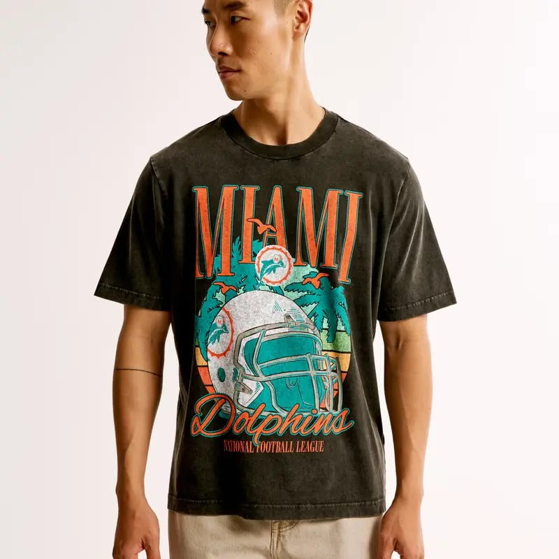 Miami Dollphins Vintage-Inspired Graphic Tee Streetwear Cotton Top Tshirt Hoodie, Sweatshirt | CiraTrend.com