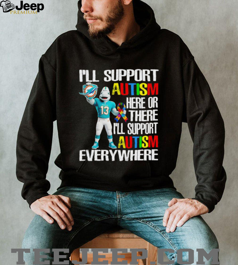 Miami Dolphins T.D. Mascot Autism Awareness Support T Shirt