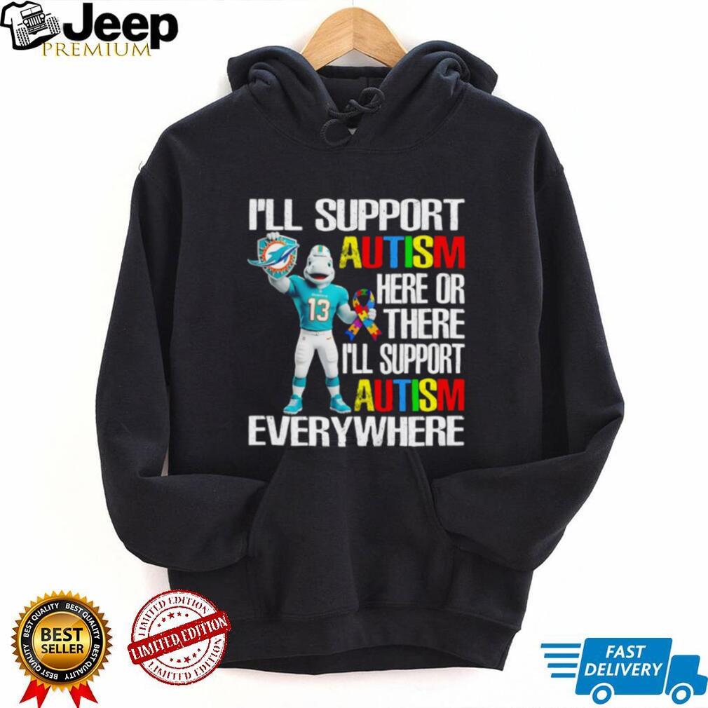 Miami Dolphins T.D. Mascot Autism Awareness Support T Shirt