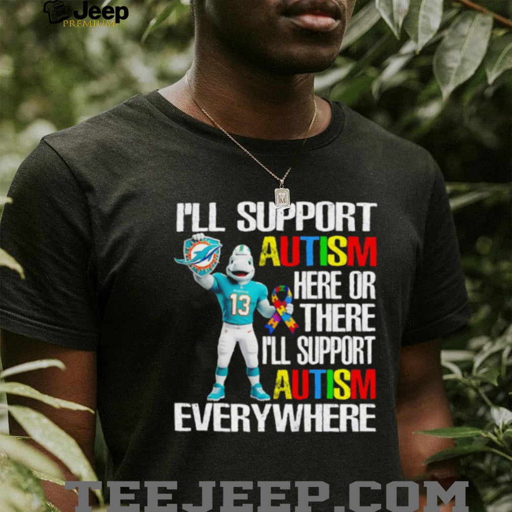 Miami Dolphins T.D. Mascot Autism Awareness Support T Shirt