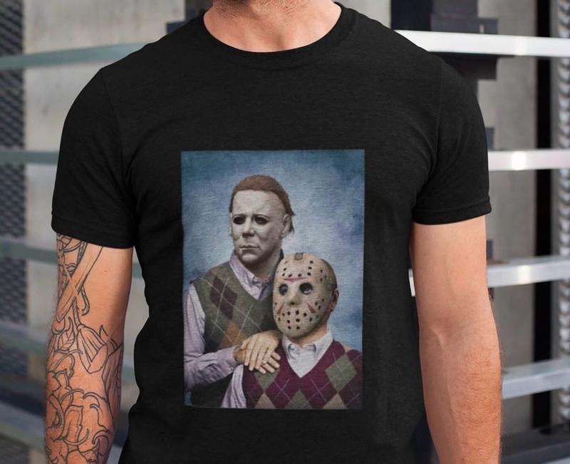 Michael Jason Shirt, Michael Myers and Jason Voorhees Step Brothers Movie Funny Shirt, Brothers Family Portrait T-Shirt,...