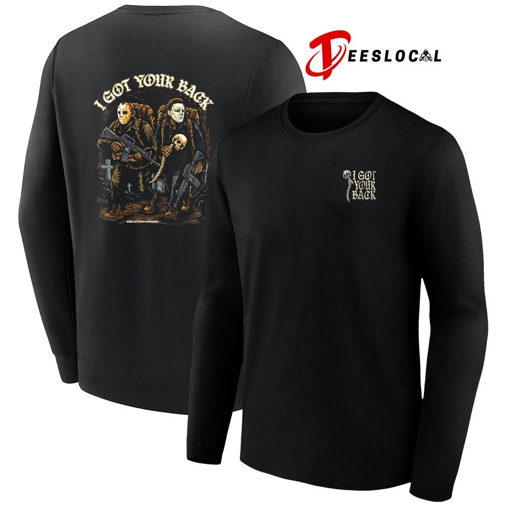 Michael Myers Jason Voorhees I got your back graphic shirt