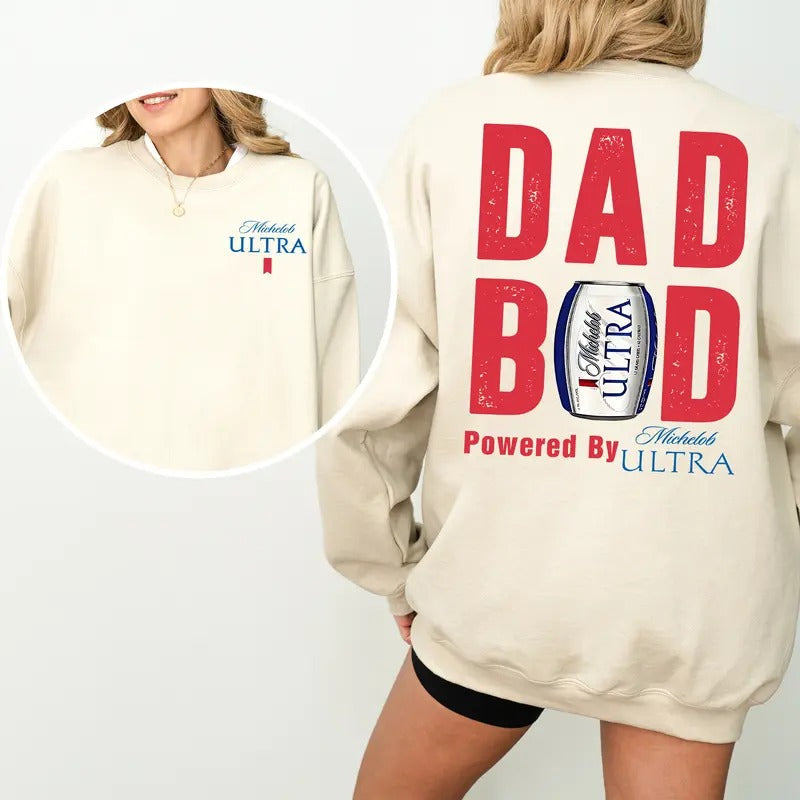 Michelob Dad Bod Sweatshirt, Beer Drinking Unisex Tee, Funny Party Gift Hoodie | CiraTrend.com