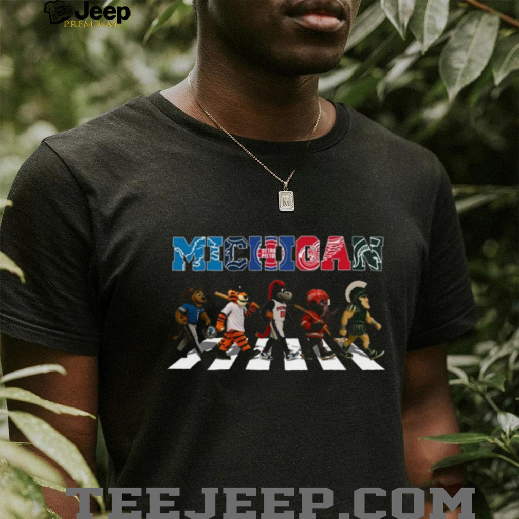 Michigan Sports Mascots Abbey Road Style Crossing T Shirt