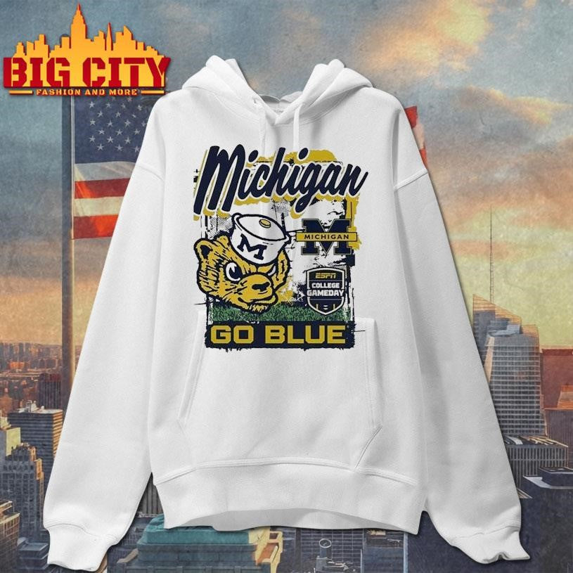 Michigan Wolverines College Gameday 2025 Mascot Go Blue Shirt