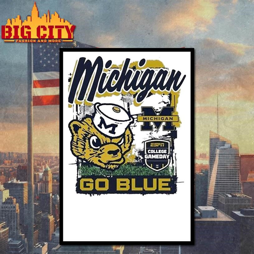 Michigan Wolverines College Gameday 2025 Mascot Go Blue Shirt