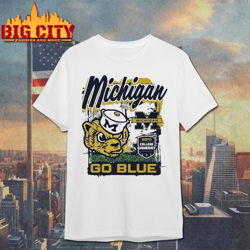 Michigan Wolverines College Gameday 2025 Mascot Go Blue Shirt