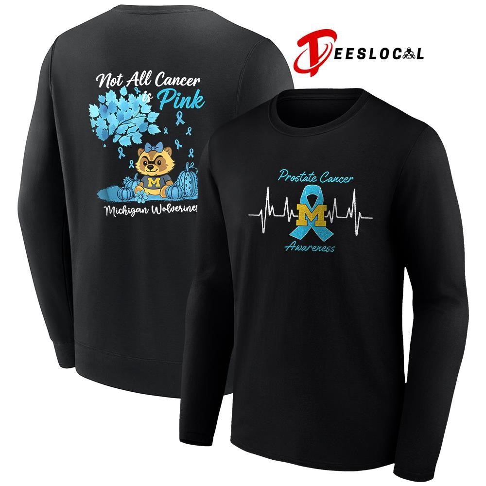 Michigan Wolverines x Prostate cancer awareness not all cancer is pink mascot shirt