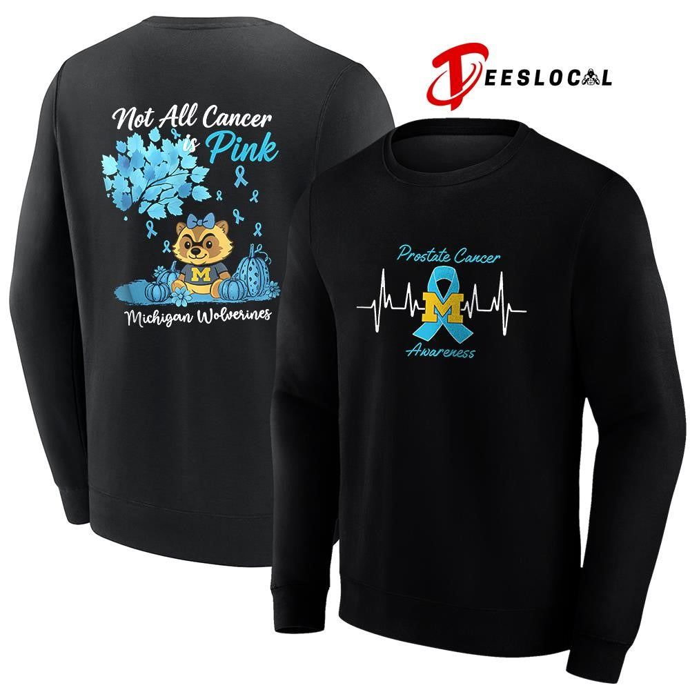 Michigan Wolverines x Prostate cancer awareness not all cancer is pink mascot shirt