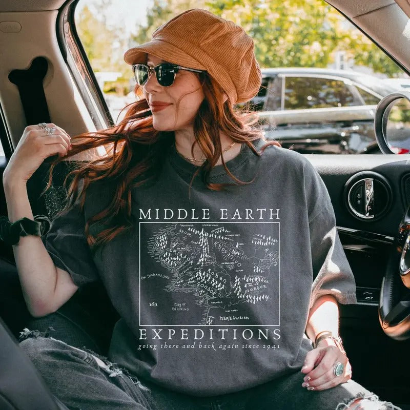 Middle Earth Map Tshirt Top Womenswear Underwear Streetwear Hoodie, Sweatshirt | CiraTrend.com