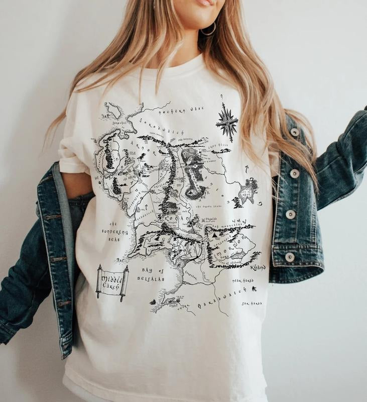 Middle Earth Map Tshirt Hoodie, Sweatshirt | CiraTrend.com