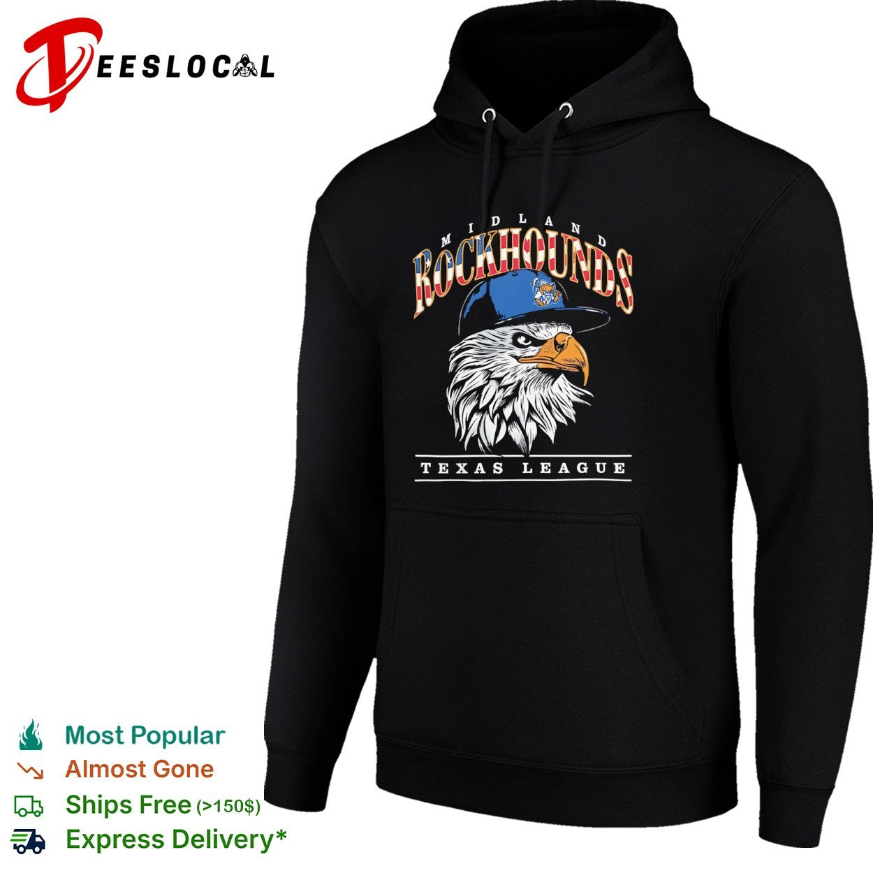 Midland Rockhounds Texas League eagle baseball logo shirt