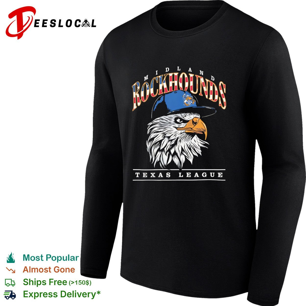 Midland Rockhounds Texas League eagle baseball logo shirt