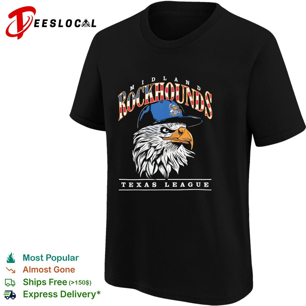 Midland Rockhounds Texas League eagle baseball logo shirt