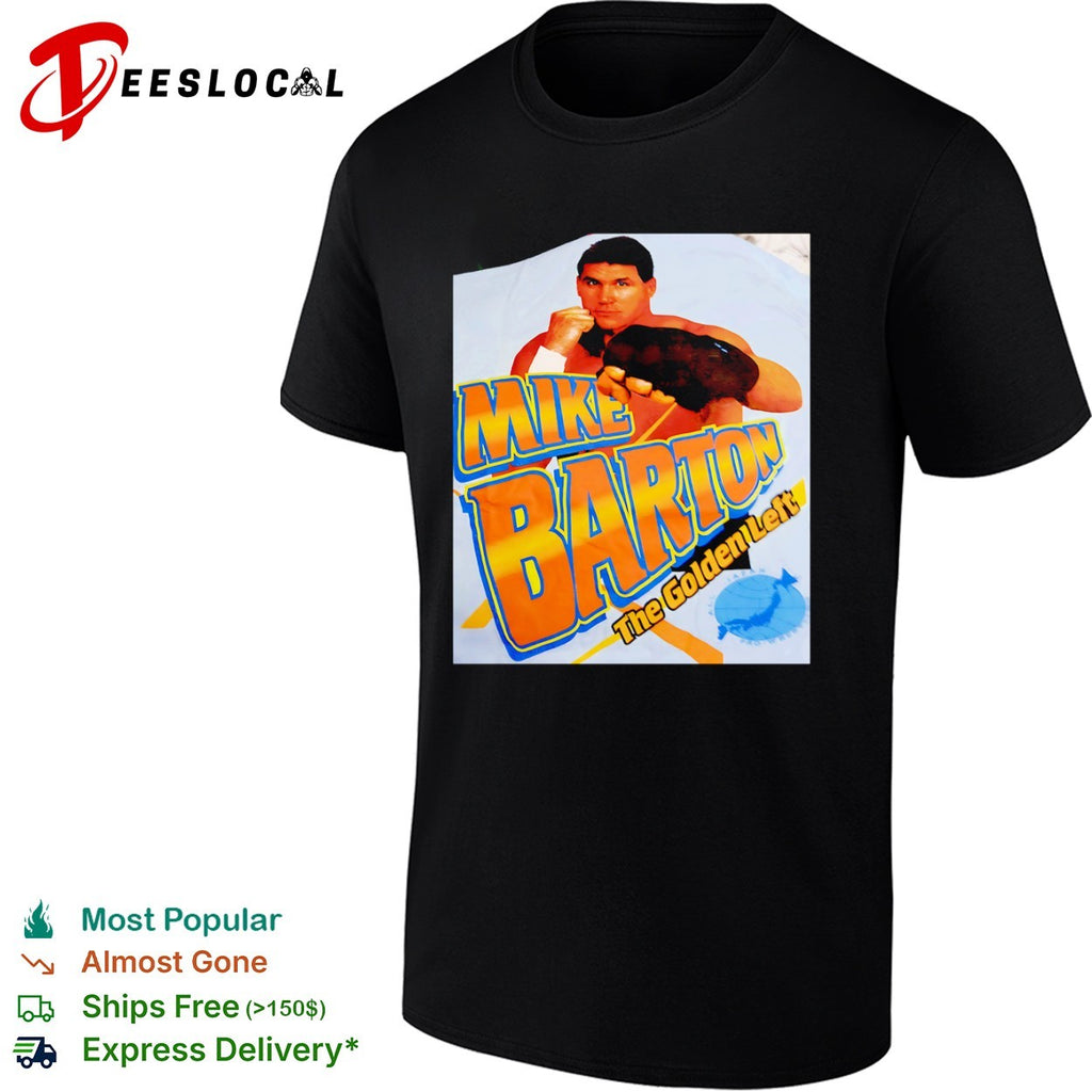 Mike Barton the golden left boxer portrait shirt