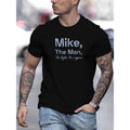 Mike, The For Man" Graphic Tee for Men - Soft Cotton, Summer Casual Round Neck T-Shirt, Breathable & Comfort Fit Made in...