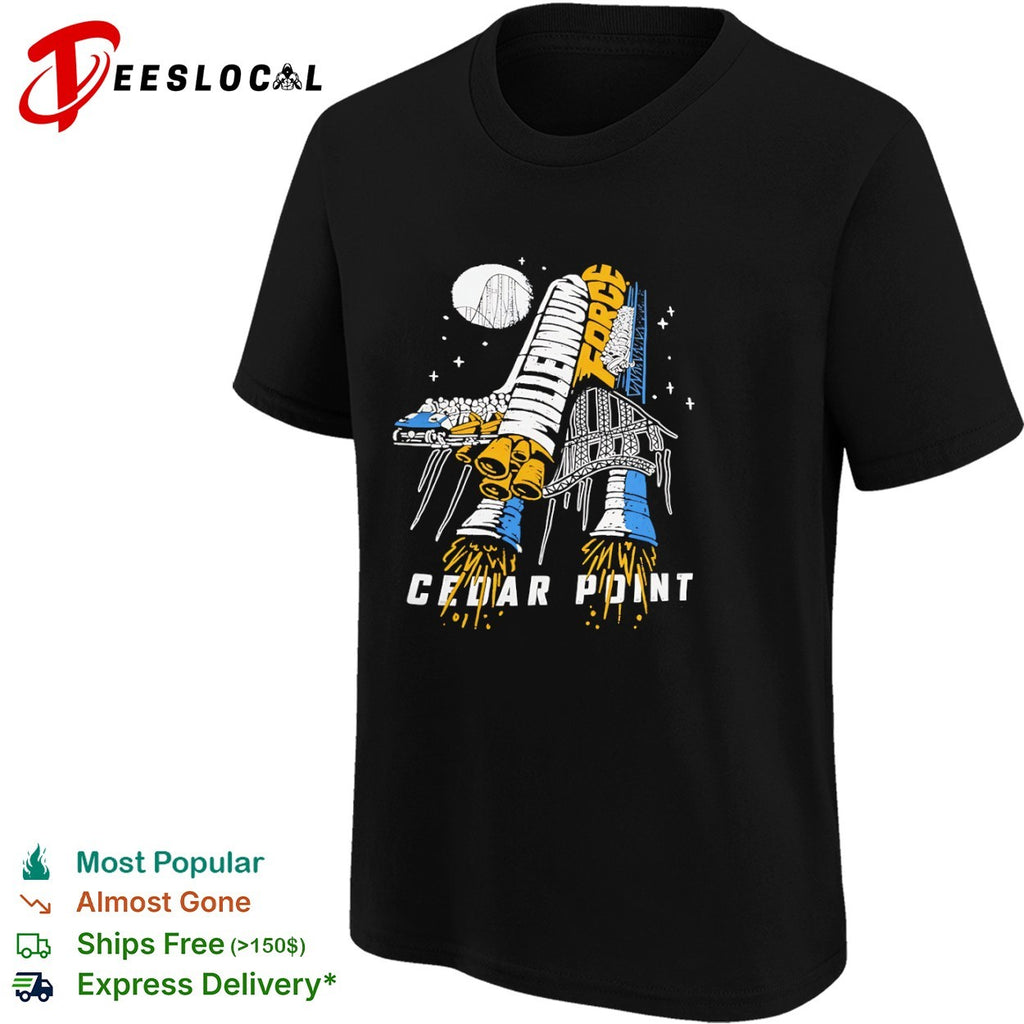Millennium Force Cedar Point Roller Coaster Space Shuttle Rocket Launch shirt