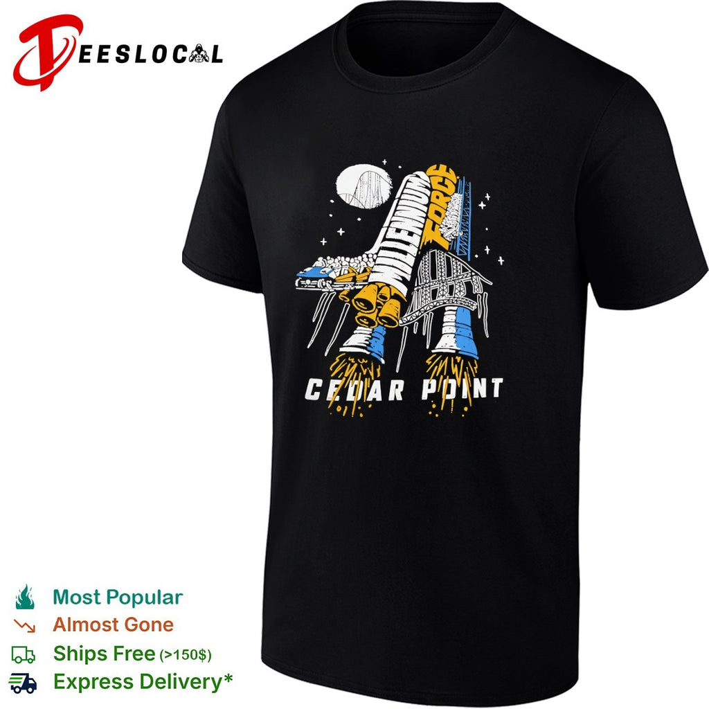 Millennium Force Cedar Point Roller Coaster Space Shuttle Rocket Launch shirt
