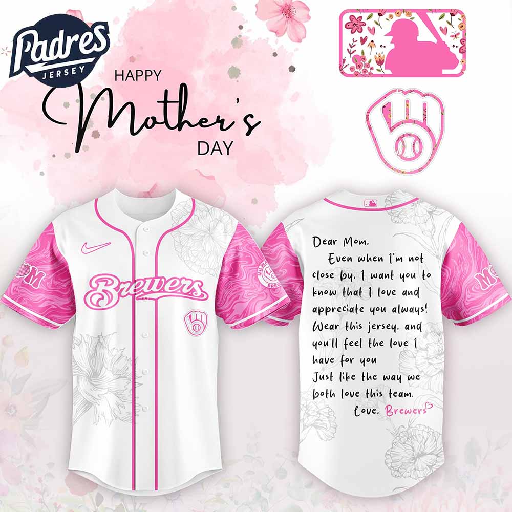 Milwaukee Brewers MLB x Happy Mothers Day Baseball Jersey - Padres Jersey Oasis: Elevate Your Baseball Style Game