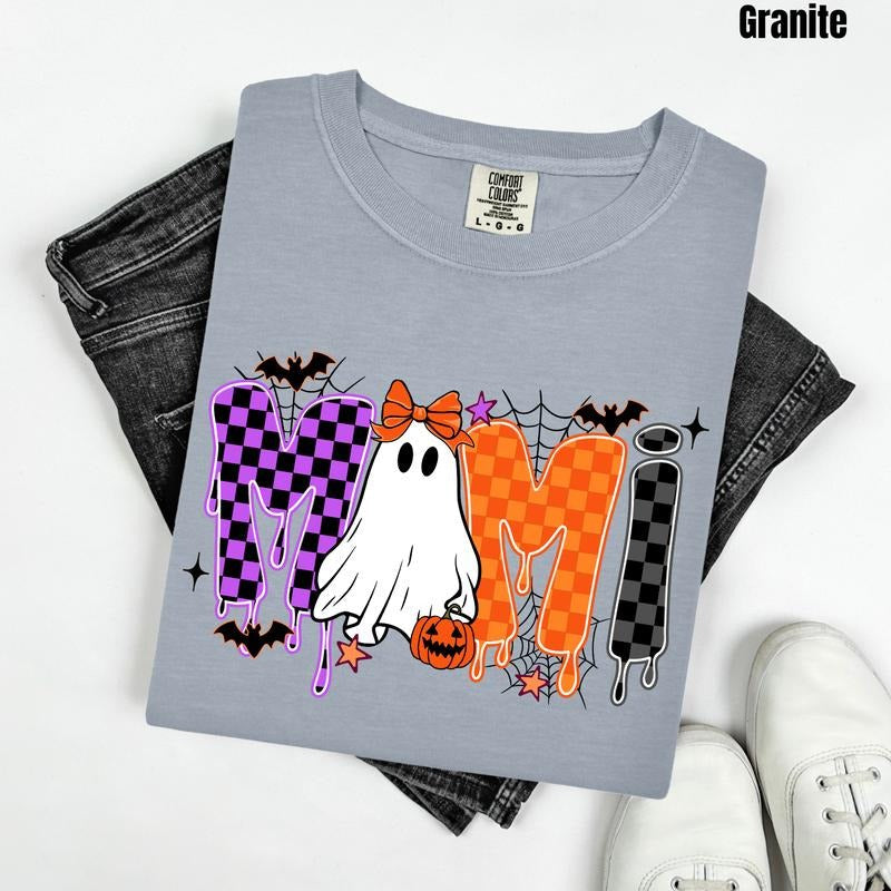 Mimi Ghostly Checkered Comfort Colors T-Shirt 'NLB' Hoodie, Sweatshirt | CiraTrend.com