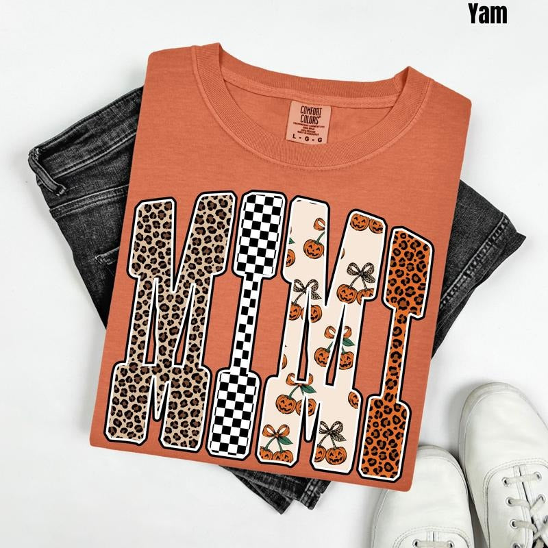 Mimi Pumpkin Pattern Comfort Colors T-Shirt 'NLB' Hoodie, Sweatshirt | CiraTrend.com