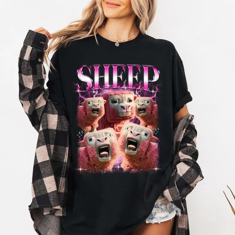 Min3c Movie T-shirt, Block World Min3c Shirt, Funny Sheep in Min3c Movie, Custom Gift for Videogames Fans Streetwear...
