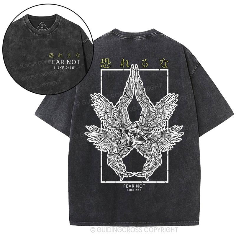 [ Mineral Wash ] Fear Not Christian Washed TShirt Jesus Graphic Washed Style Shirt Hoodie, Sweatshirt | CiraTrend.com
