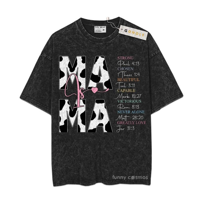 [ Mineral Wash ] Mothers Day Floral Mama Is Christian Bible Shirt Bible Quote, Faith, Religious, Christian Washed...