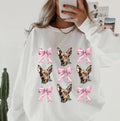 Mini Pincher with bows Sweatshirt ~ Sweatshirt Unisex Apparel Relaxed Fit Printed in the USA Clothing Womenswear Casual...