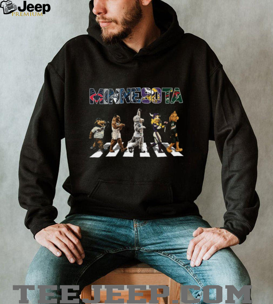 Minnesota Sports Mascots Abbey Road Style Crossing T Shirt