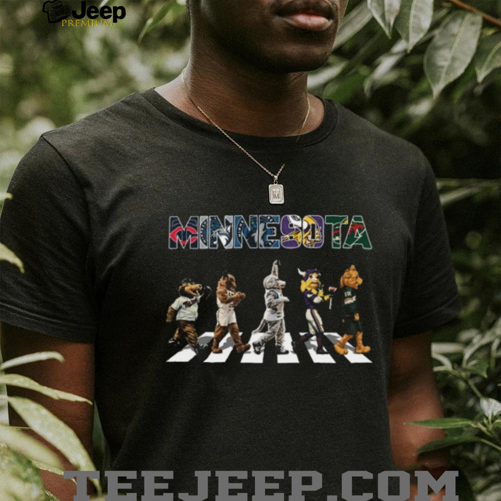 Minnesota Sports Mascots Abbey Road Style Crossing T Shirt