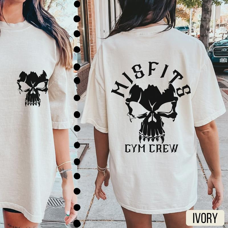 Misfits Gym Crew Shirt Comfort Colors Gym Pump Cover Gym Gift Oversized Gym Shirt Gym Rat Shirt Weightlifting Shirt Gym...