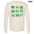Mixed Shamrock Bows Long Sleeve Comfort Colors T-Shirt Hoodie, Sweatshirt | CiraTrend.com