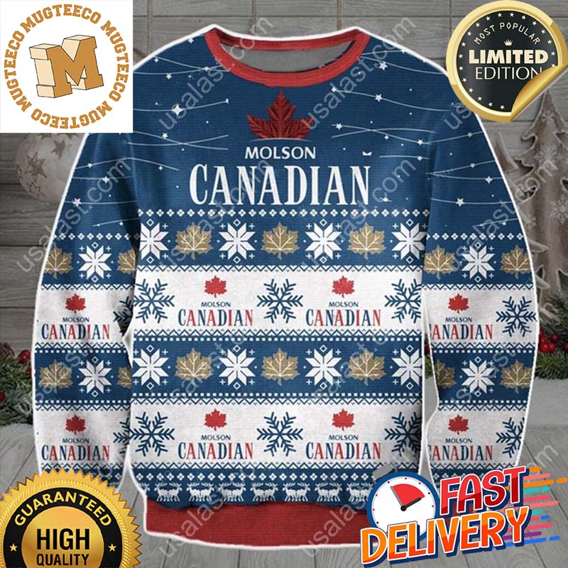 Molson Canadian Ugly Christmas Sweater For Holiday 2023 Xmas Gifts