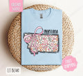 Montana Gildan T-shirt, Cute Montana State Shirt, Montana Floral Bow Tee Hoodie, Sweatshirt | CiraTrend.com