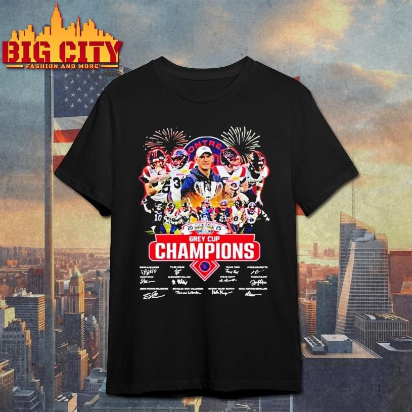 Montreal Alouettes Grey Cup 2025 Champions Winner Signatures Circle Shirt
