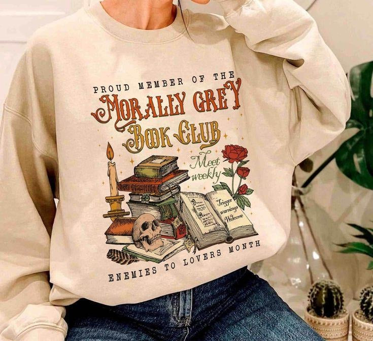 Morally Grey Book Club Crewneck, Bookish Romantasy Readers Design T-Shirts, Hoodie, Sweatshirt | CiraTrend.com