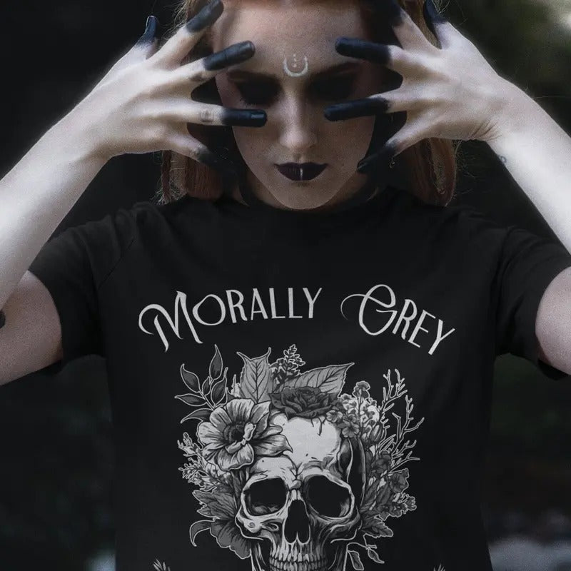 Morally Grey Is My Favourite Colors T-Shirt, Booktok Merch, Dark Romance Reader Sweatshirt, Smut Reader, Bookish Merch,...