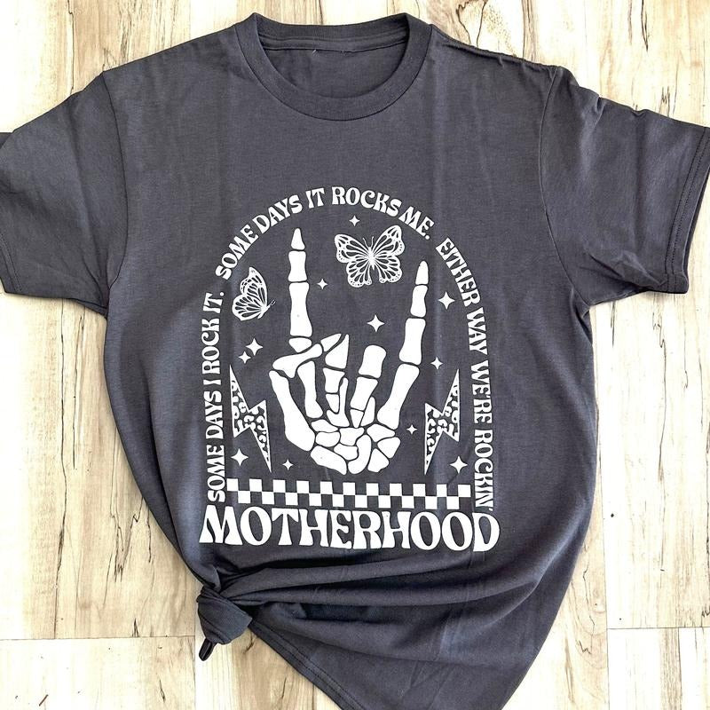 Motherhood Rocks Graphic Tee Hoodie, Sweatshirt | CiraTrend.com