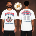 Motley Crue The Return Of Carnival Of Sins Tour 2026 Two Sided White Unisex T Shirt