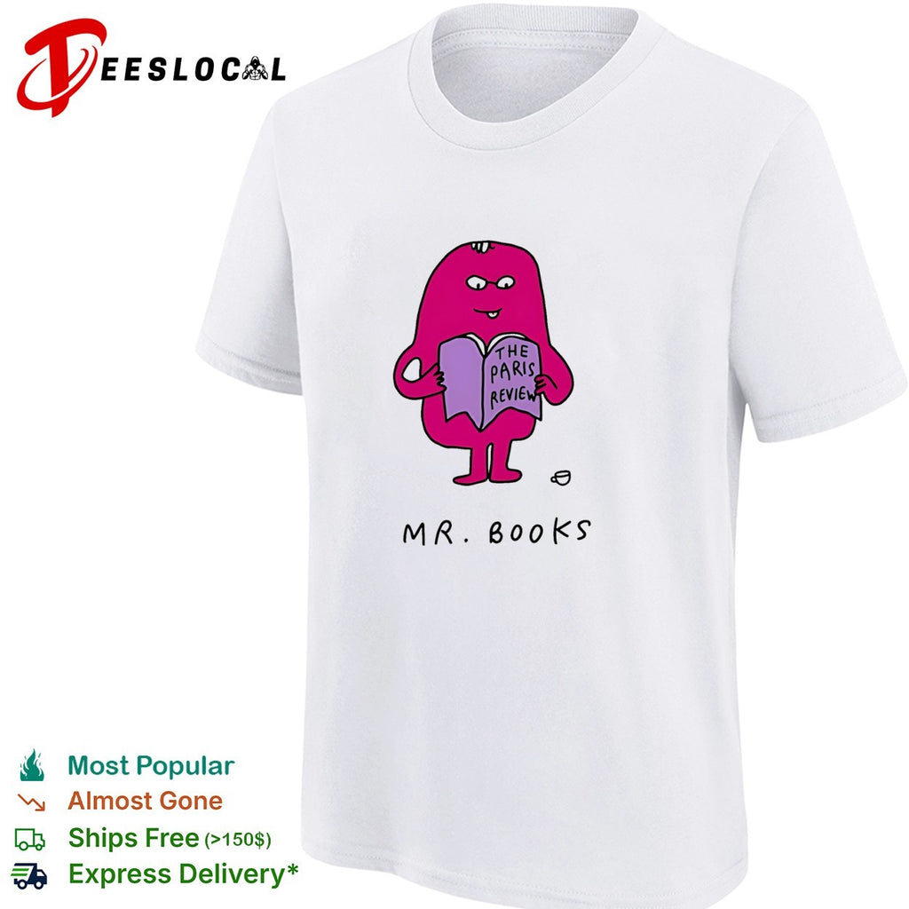 Mr Books The Paris Review literary reading shirt