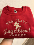 Mrs. Claus Gingerbread Embroidered Sweatshirt | Festive Holiday Apparel | Cozy Christmas Sweater | Unique Xmas Gift |...